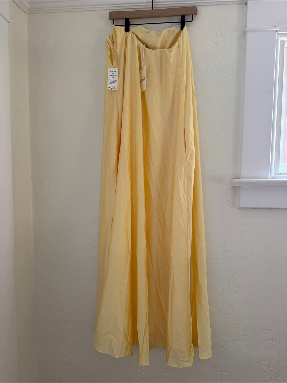 Show Me Your Mumu Strapless Yellow Bridesmaids Dress with neck scarf - Picture 7 of 11